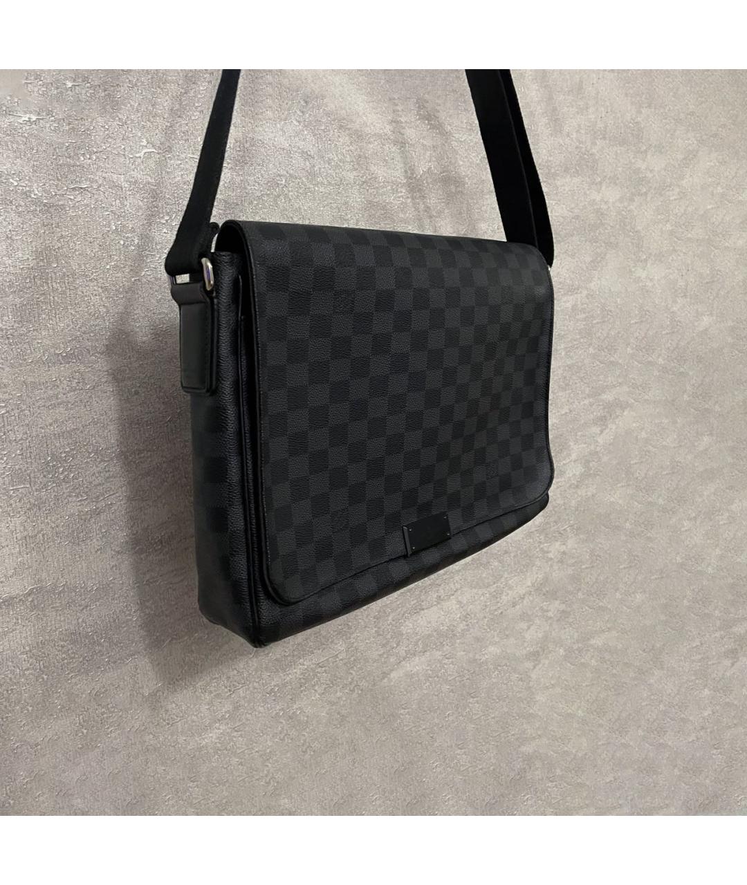 LOUIS VUITTON Черная сумка на плечо из канвы, фото 2