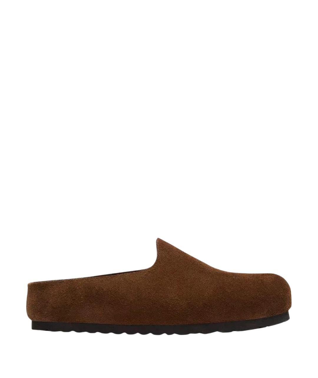 BIRKENSTOCK Коричневые замшевые мюли, фото 1