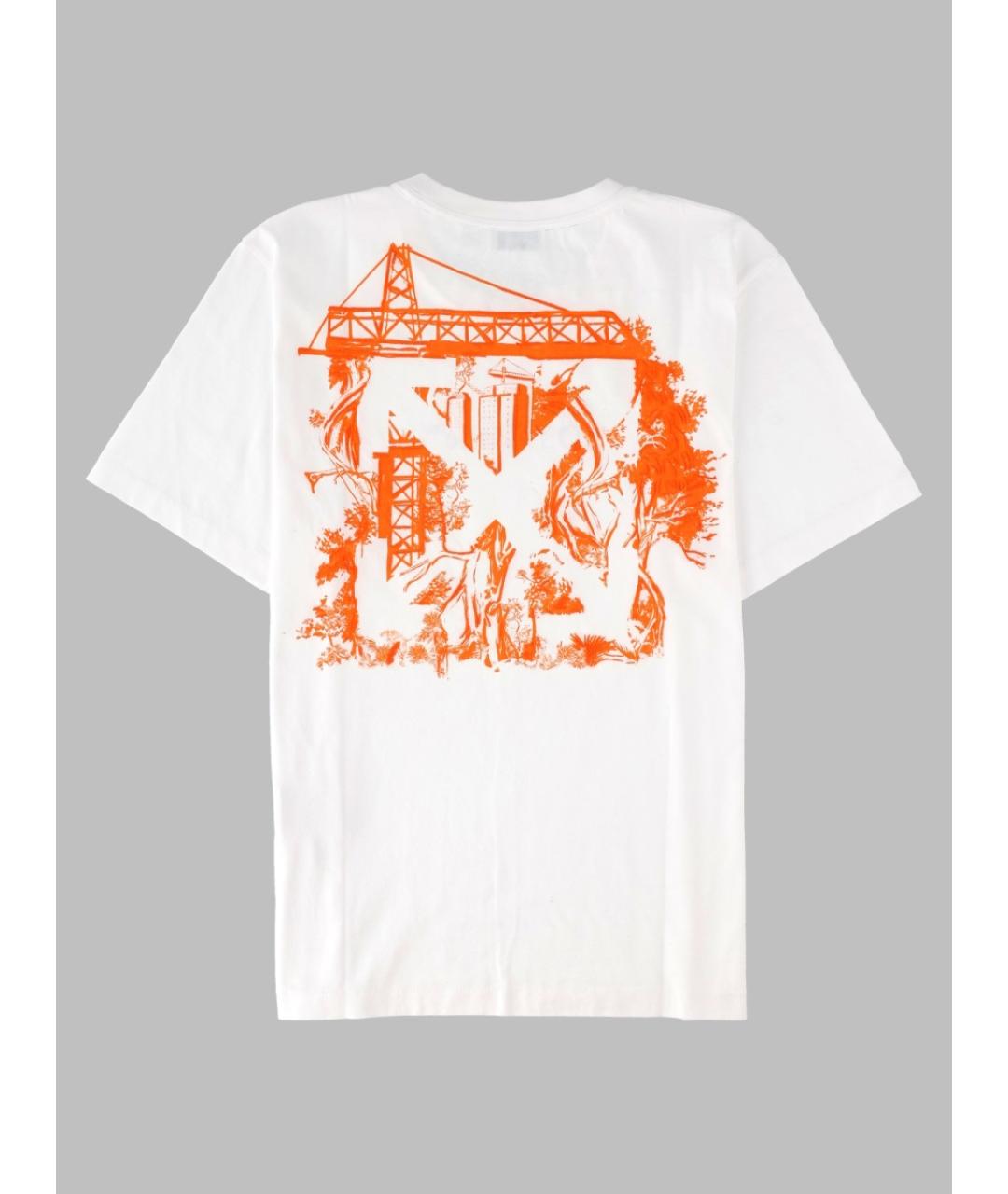 OFF-WHITE Белая хлопковая футболка, фото 2