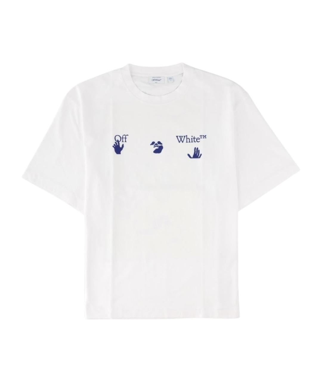 OFF-WHITE Белая хлопковая футболка, фото 1