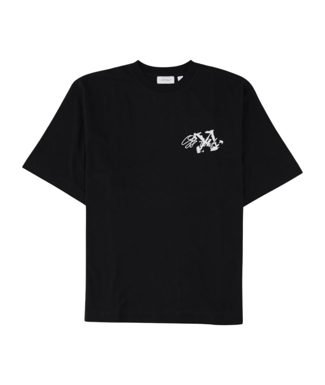 OFF-WHITE Черная хлопковая футболка, фото 1