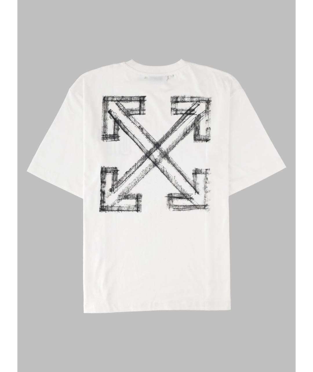 OFF-WHITE Белая хлопковая футболка, фото 2