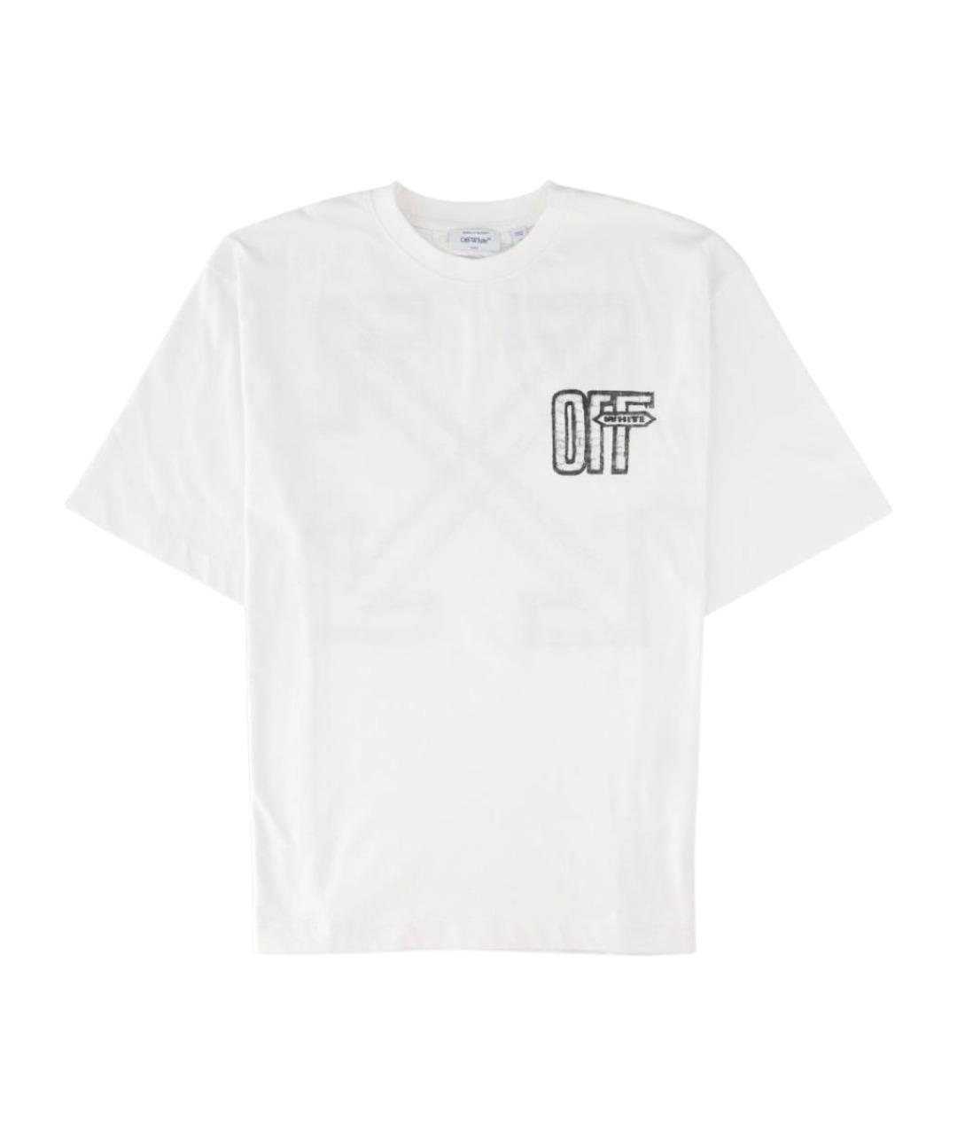 OFF-WHITE Белая хлопковая футболка, фото 1