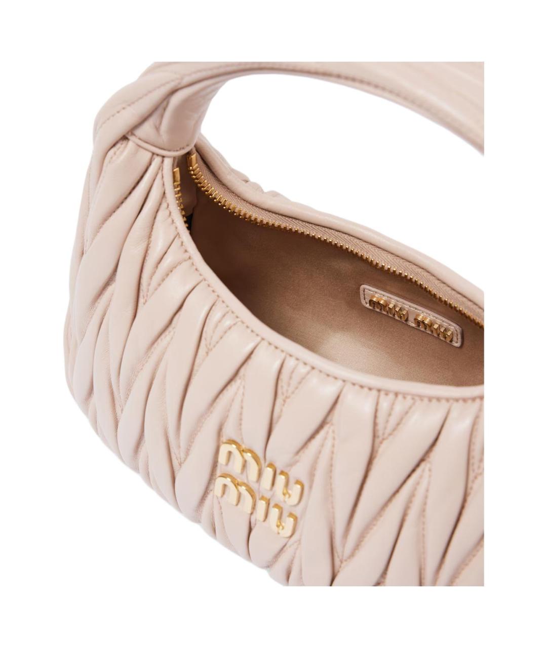 MIU MIU Розовая кожаная сумка через плечо, фото 4
