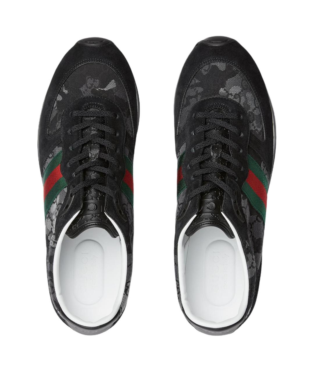 GUCCI Черные низкие кроссовки / кеды, фото 4