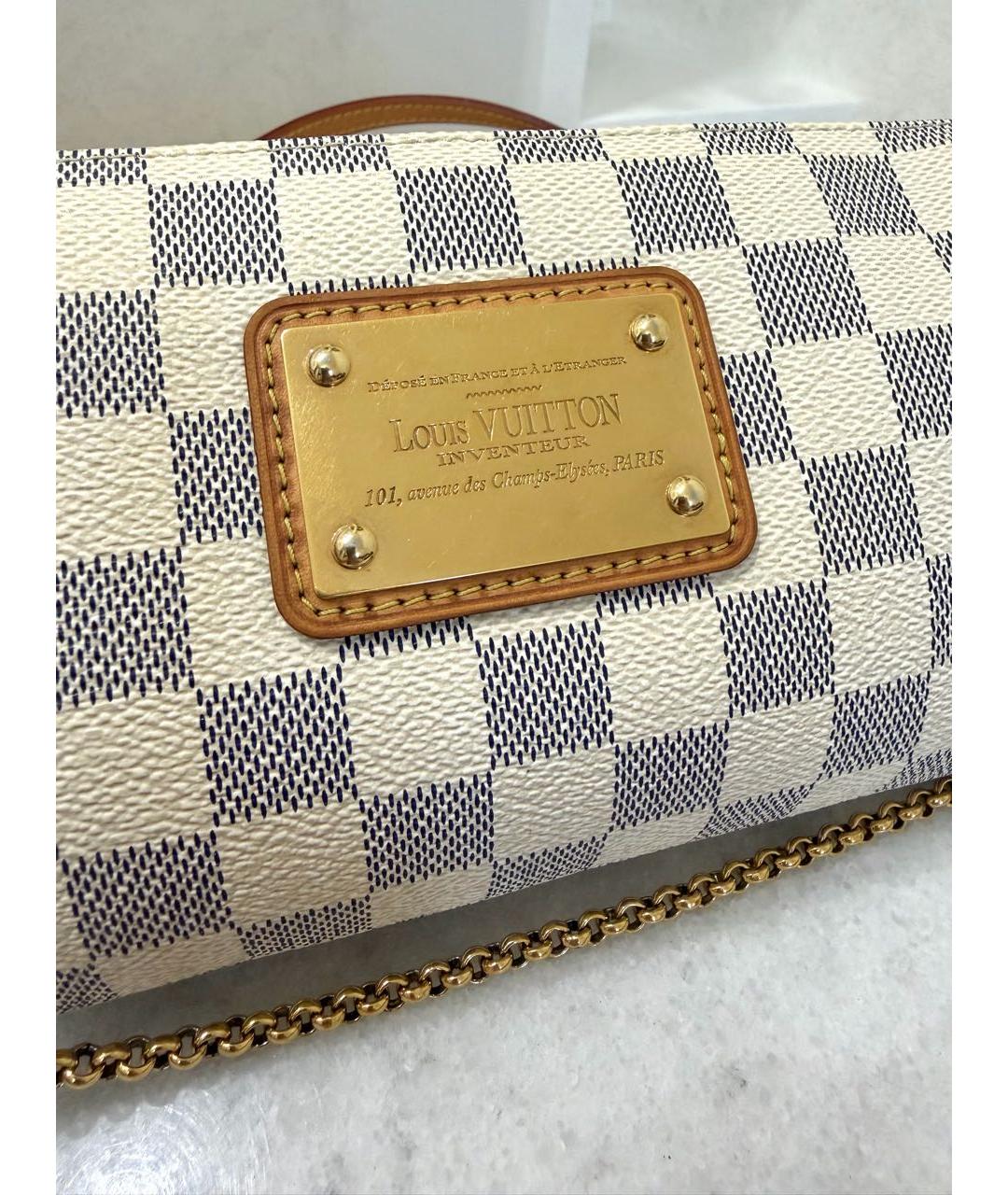 LOUIS VUITTON Белая сумка с короткими ручками из канвы, фото 4