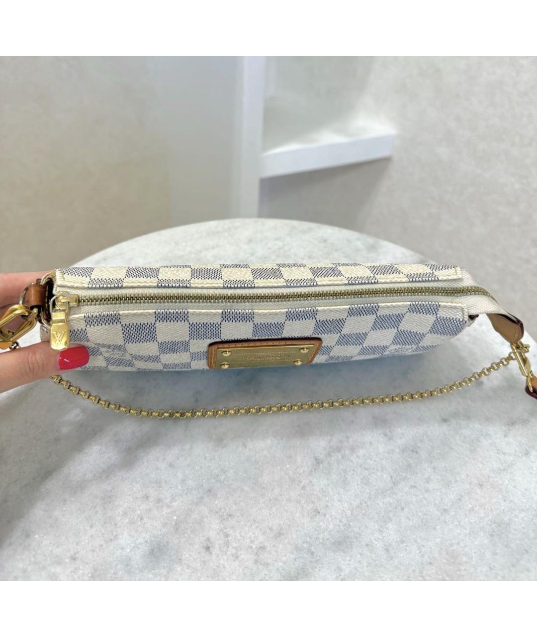 LOUIS VUITTON Белая сумка с короткими ручками из канвы, фото 5