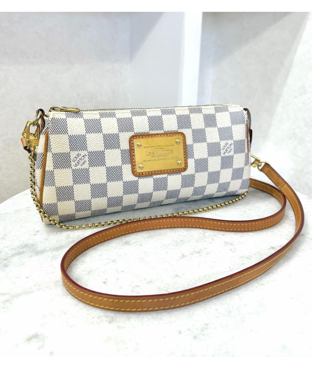 LOUIS VUITTON Белая сумка с короткими ручками из канвы, фото 3