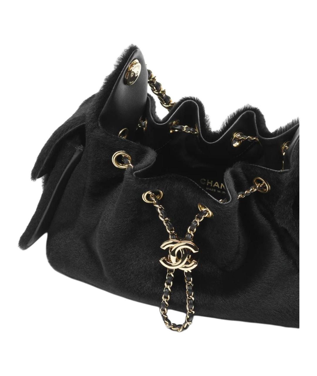 CHANEL Черная кожаная сумка через плечо, фото 4