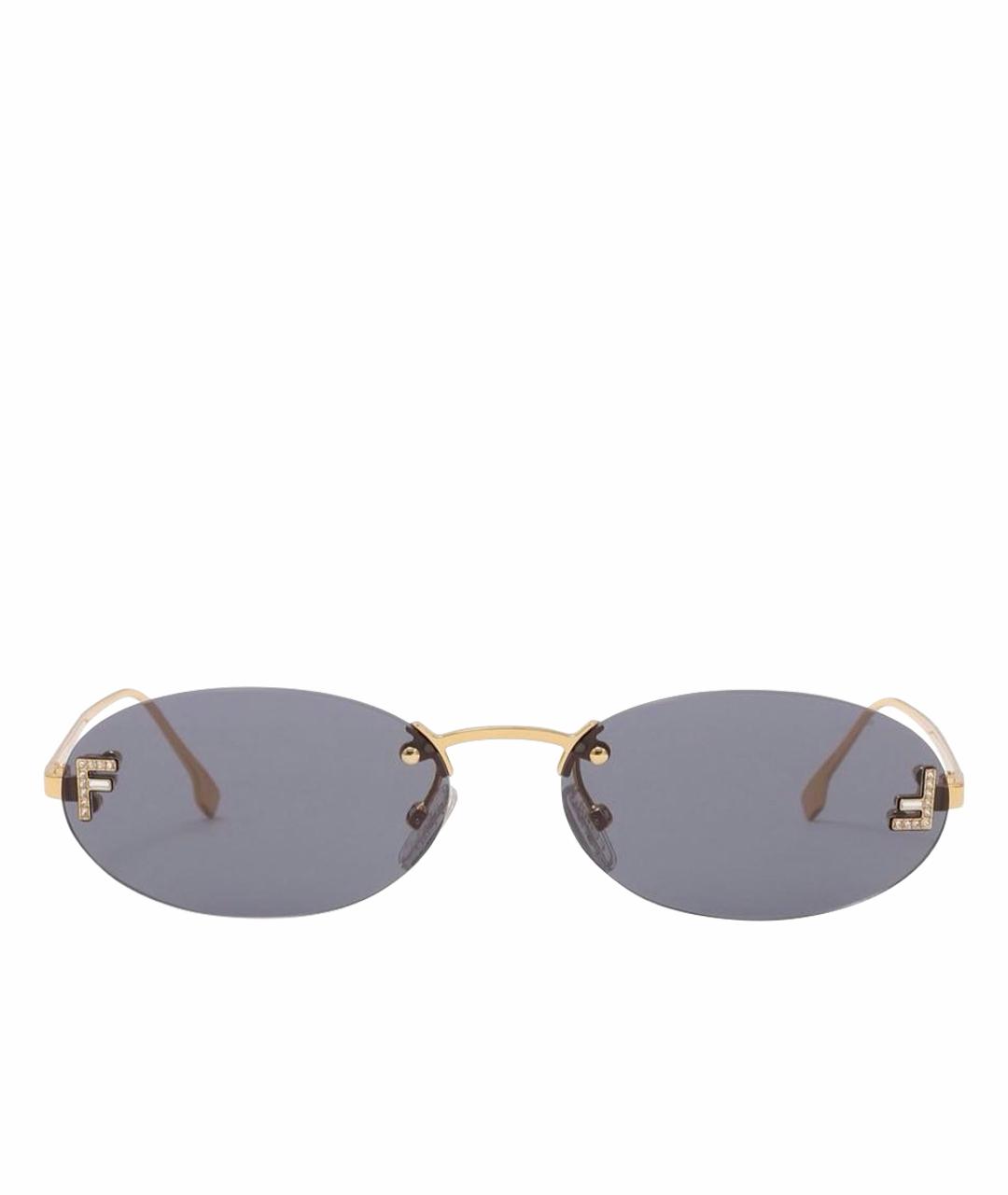 FENDI Синие пластиковые солнцезащитные очки, фото 1