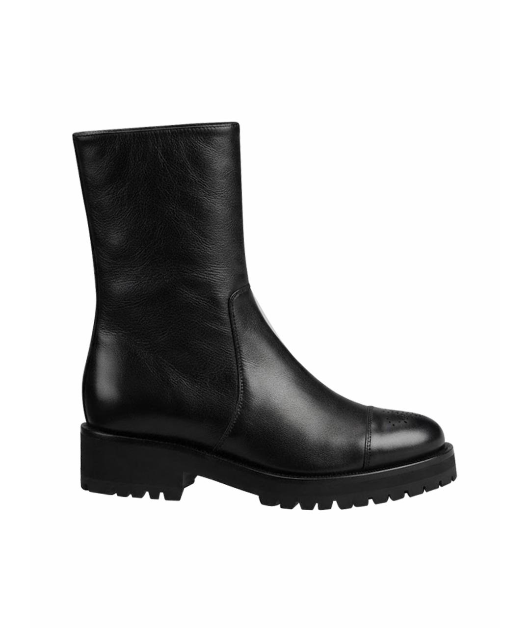 CHANEL Черные кожаные полусапоги, фото 1