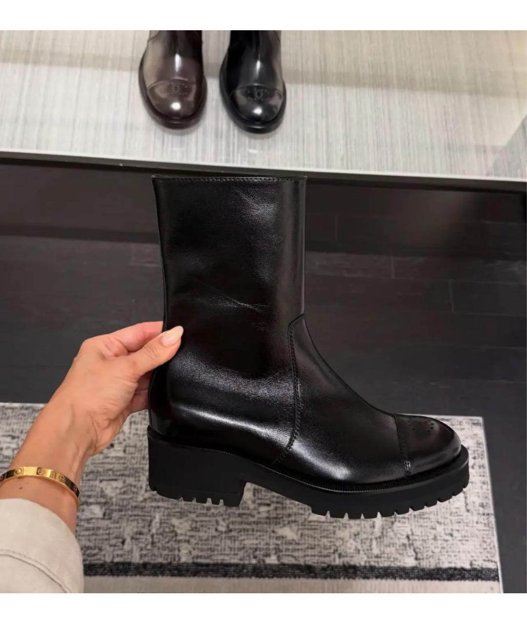 CHANEL Черные кожаные полусапоги, фото 3