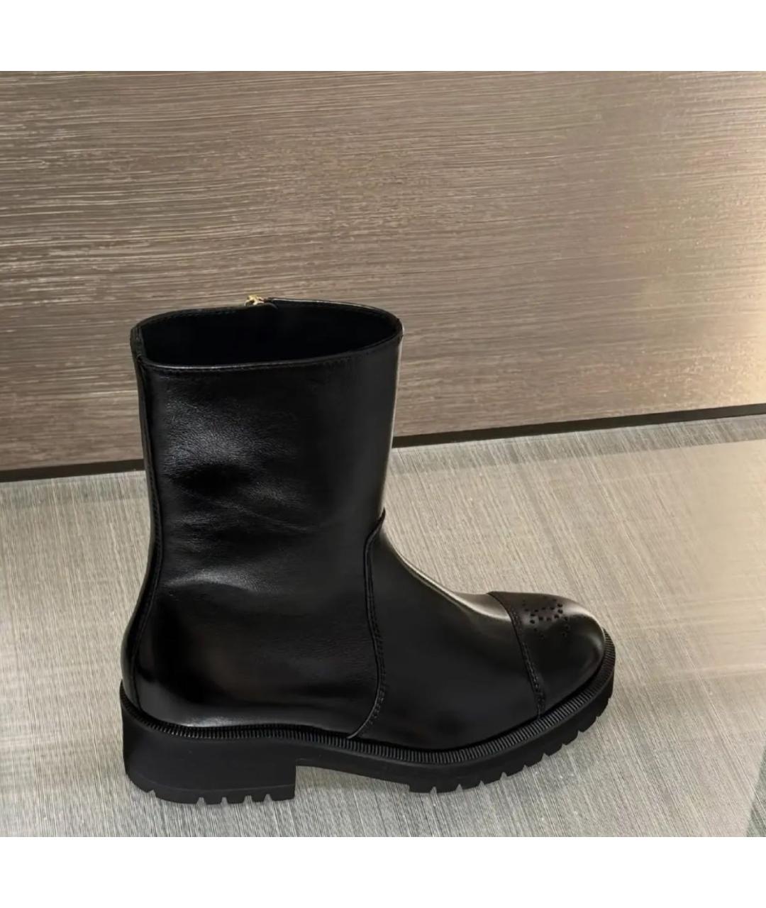 CHANEL Черные кожаные полусапоги, фото 2