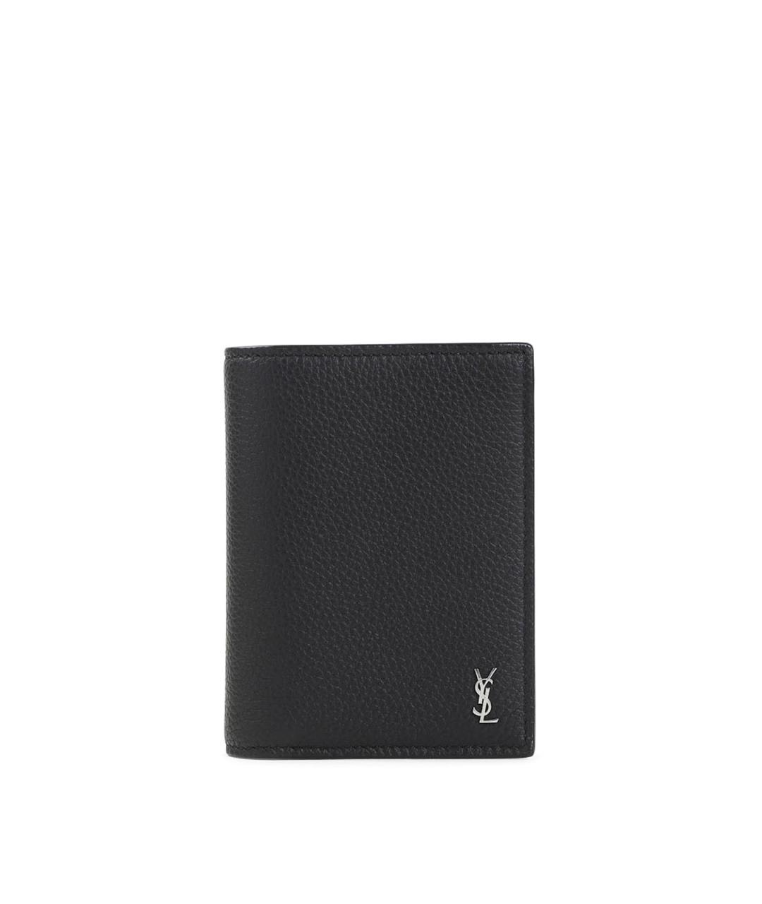 SAINT LAURENT Черный кожаный кошелек, фото 1