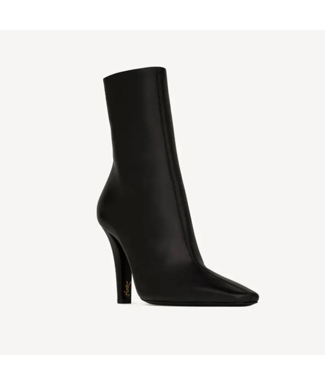SAINT LAURENT Черные кожаные ботильоны, фото 2