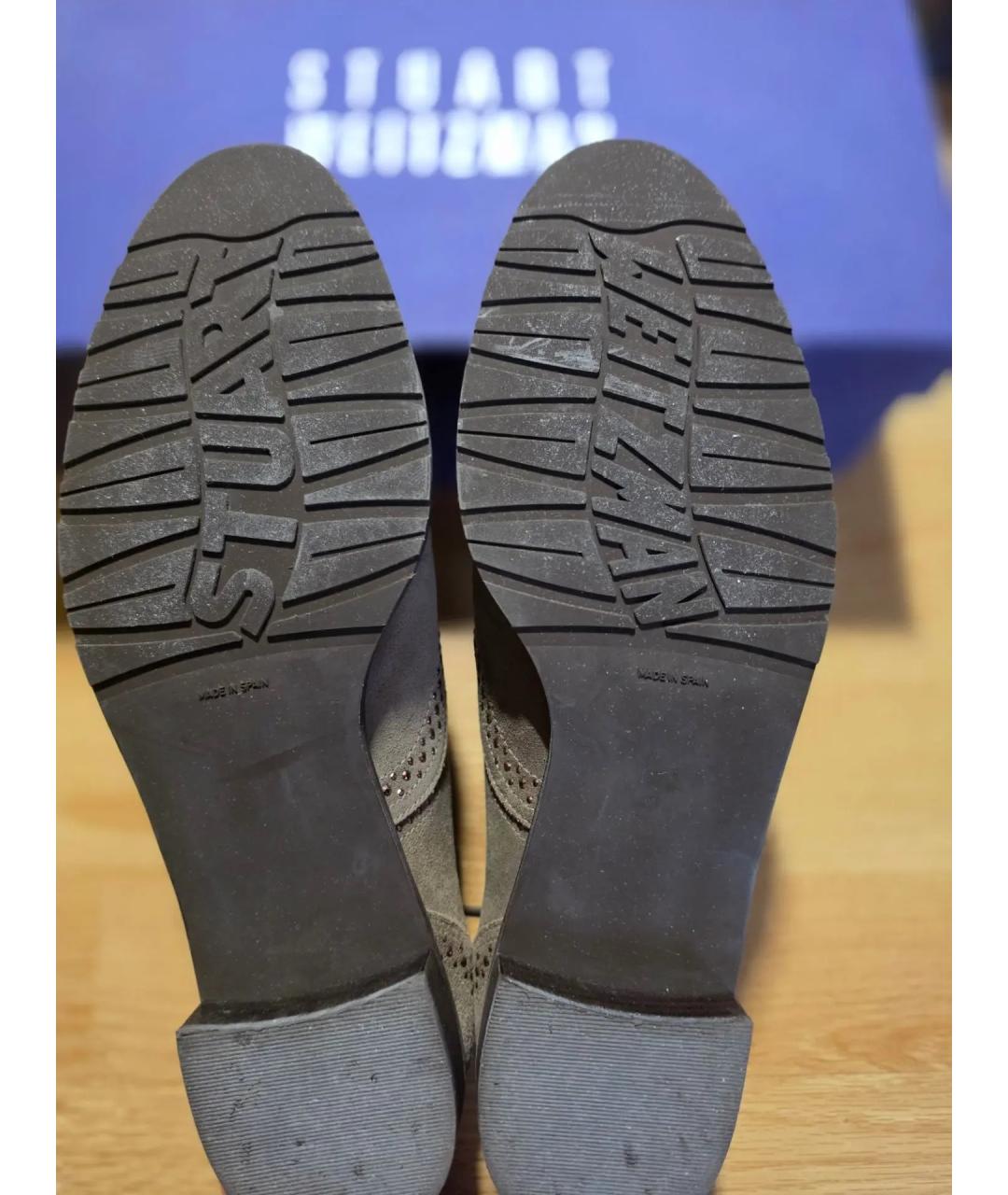 STUART WEITZMAN Горчичные замшевые брогги и оксфорды, фото 5