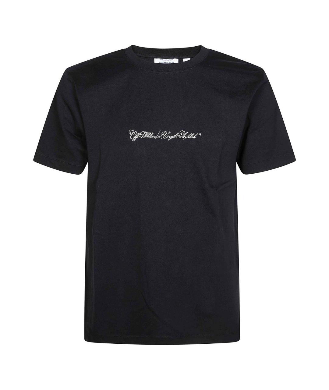 OFF-WHITE Черная хлопковая футболка, фото 1