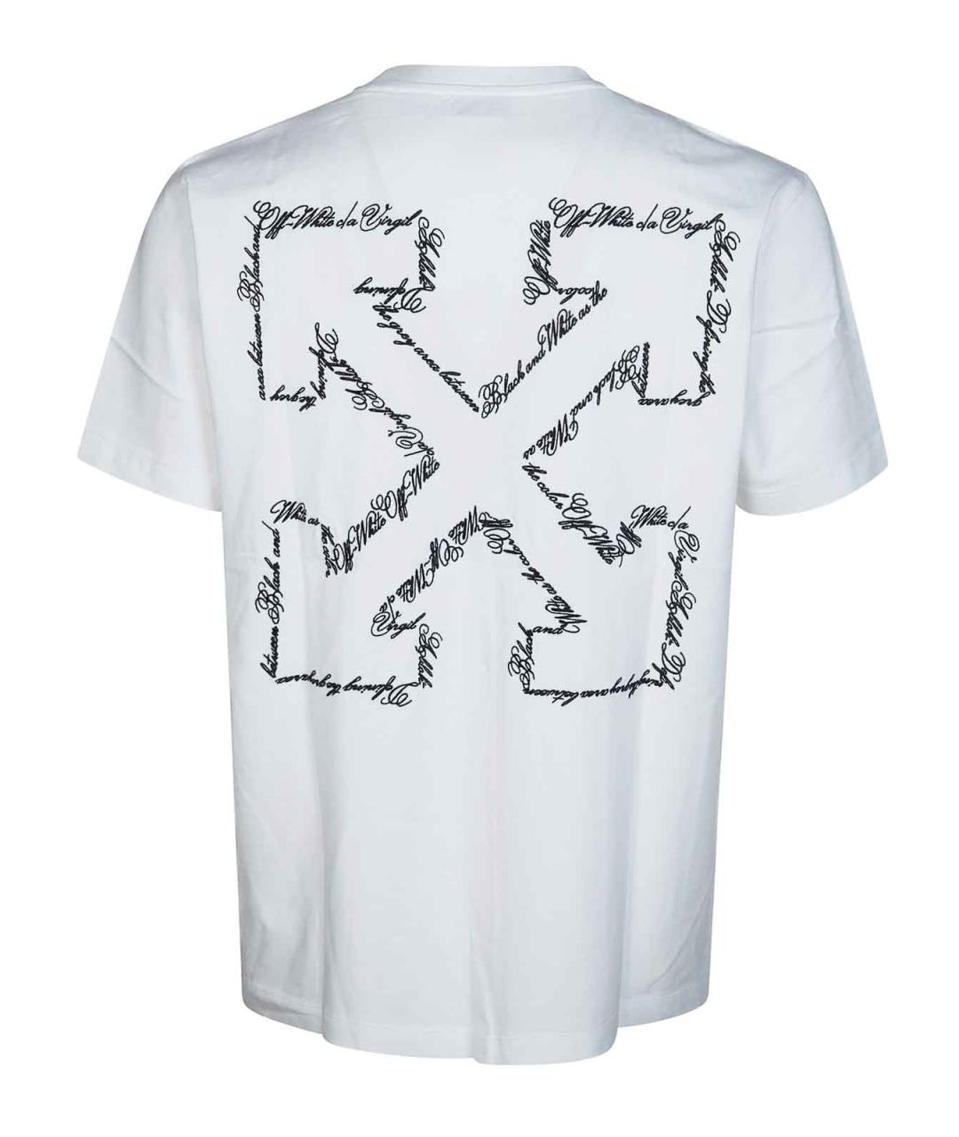 OFF-WHITE Белая хлопковая футболка, фото 2