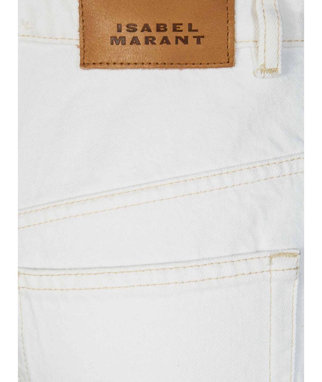 ISABEL MARANT Белые хлопковые прямые брюки, фото 3