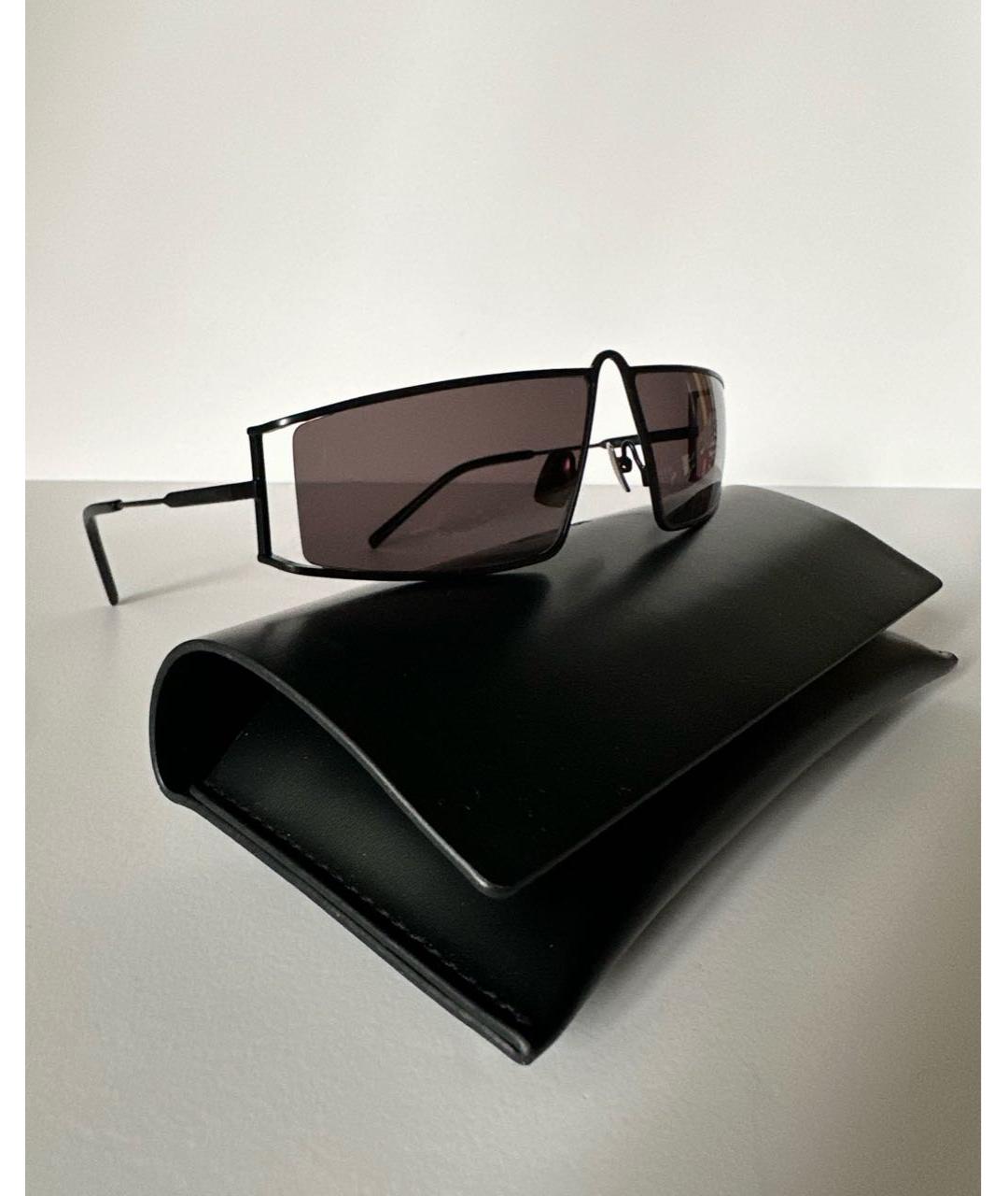 SAINT LAURENT Черные металлические солнцезащитные очки, фото 3