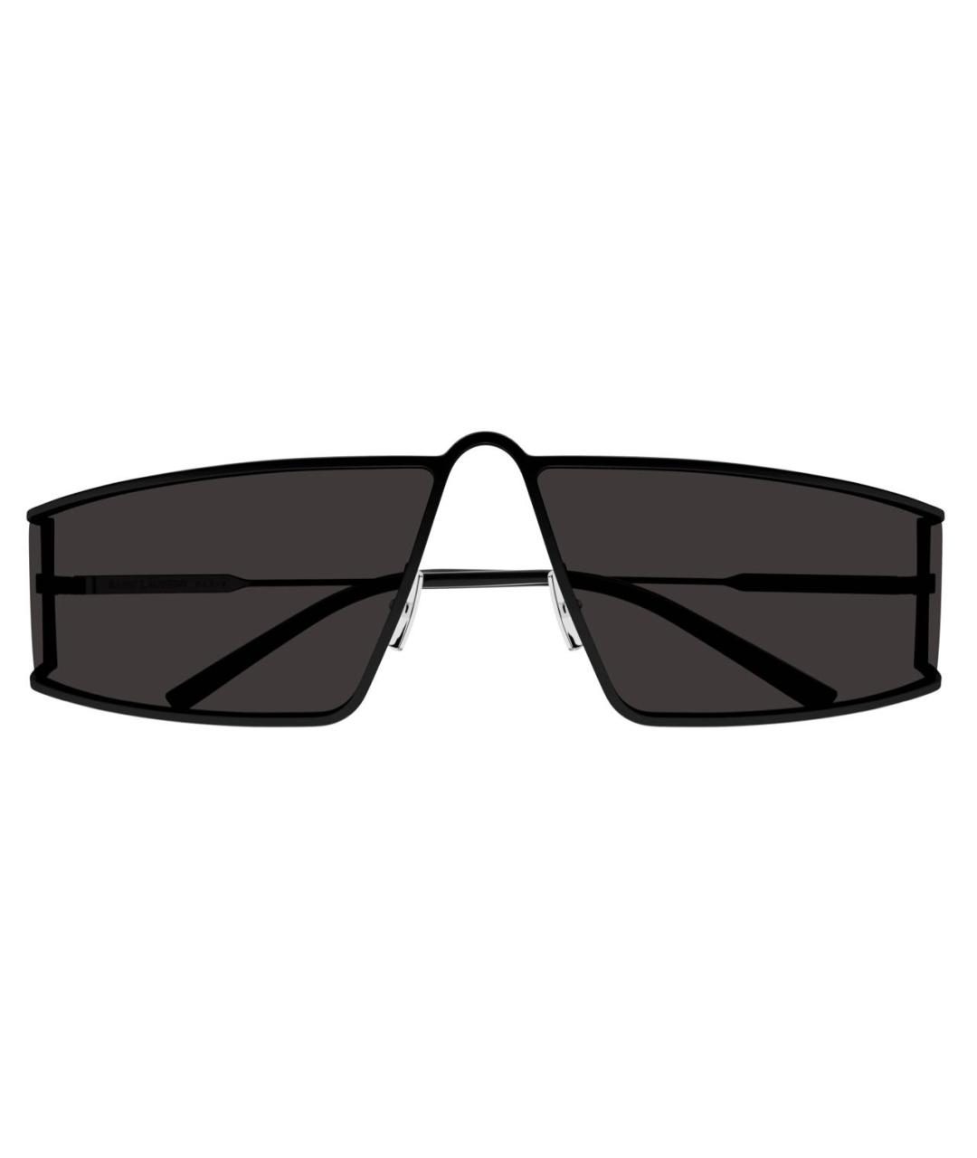 SAINT LAURENT Черные металлические солнцезащитные очки, фото 1
