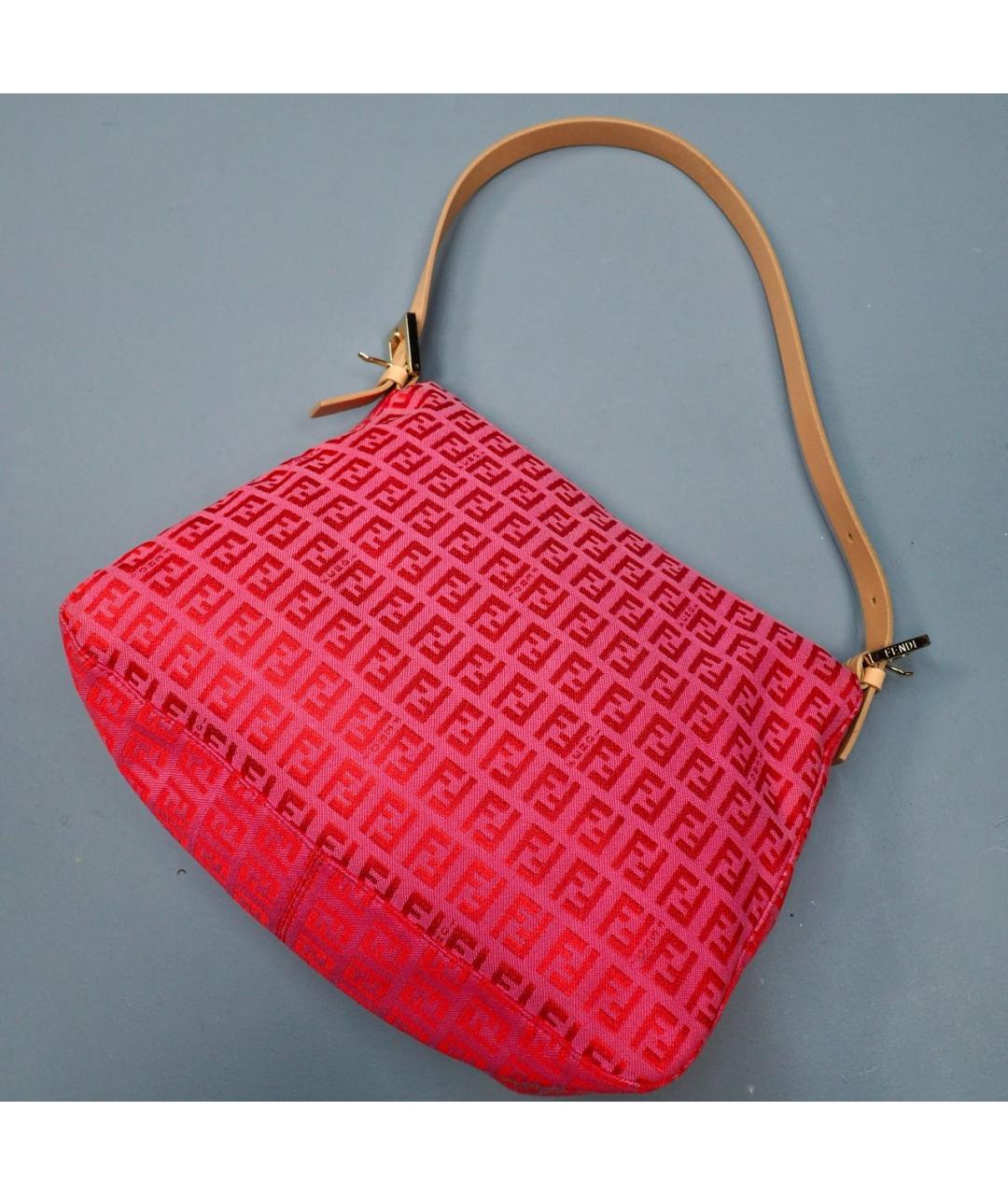 FENDI Розовая сумка с короткими ручками из канвы, фото 3