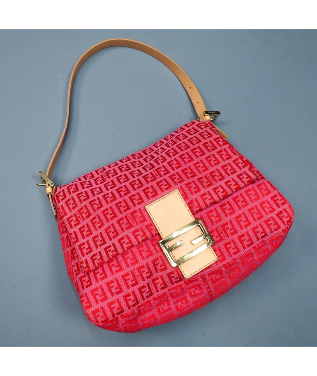 FENDI Розовая сумка с короткими ручками из канвы, фото 2