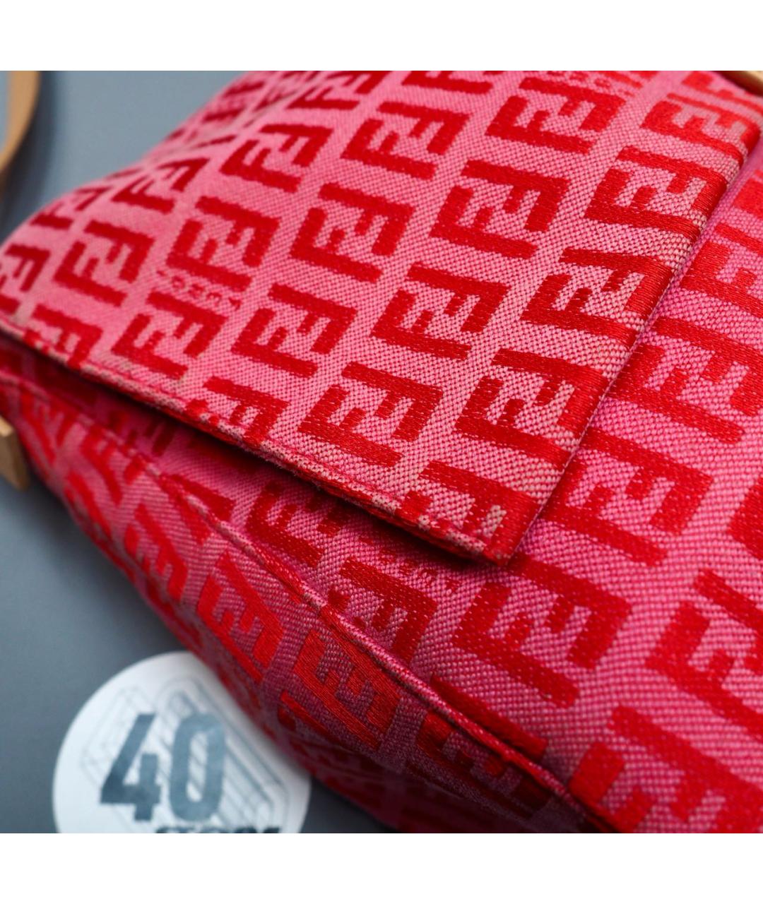 FENDI Розовая сумка с короткими ручками из канвы, фото 4