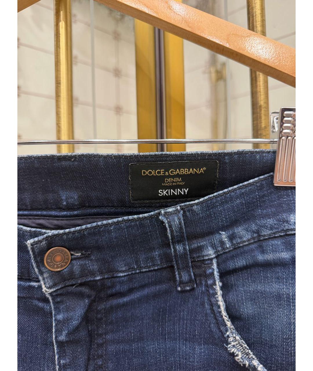 DOLCE&GABBANA Темно-синие хлопковые джинсы скинни, фото 3