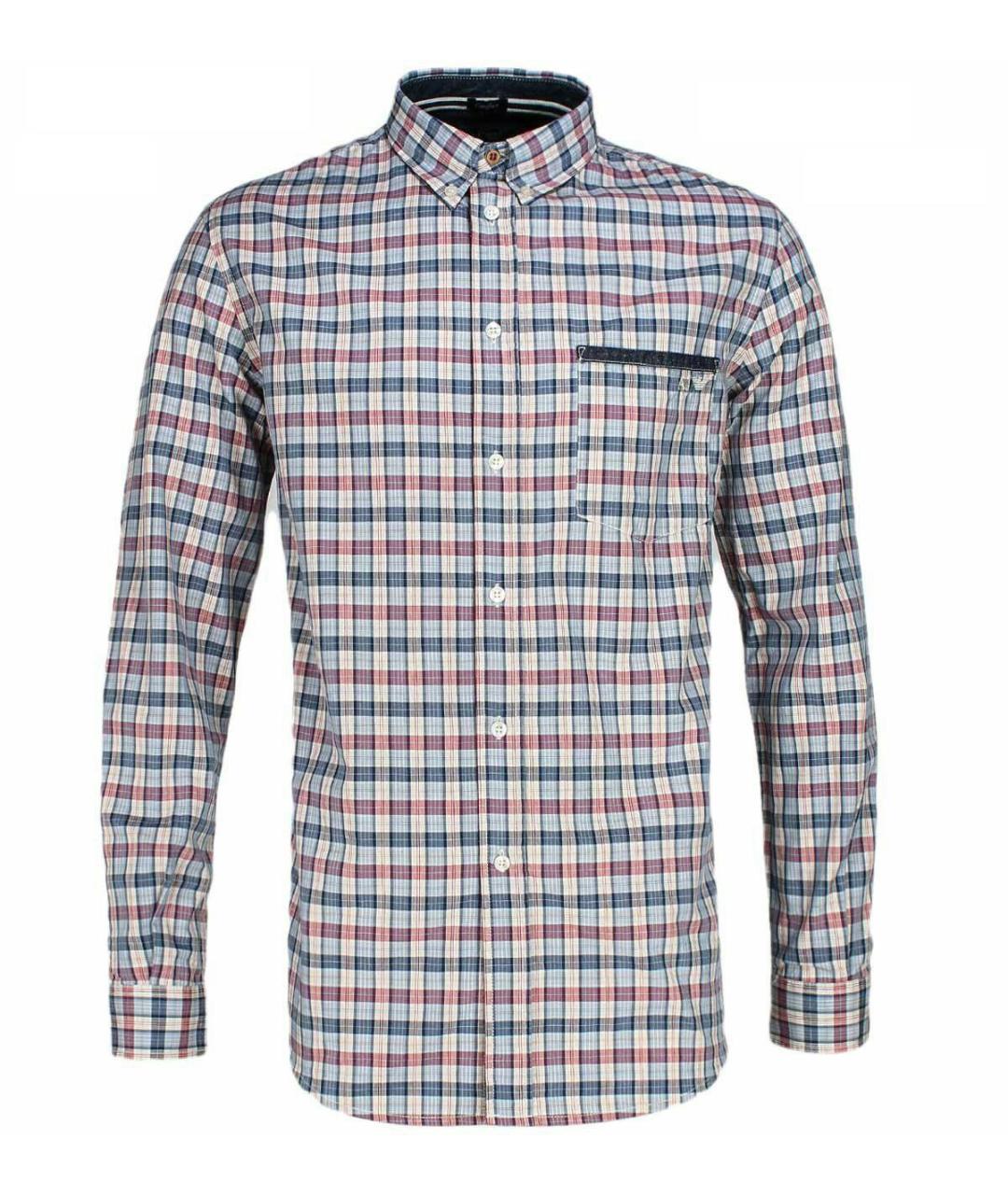 ARMANI JEANS Красная хлопковая классическая рубашка, фото 1
