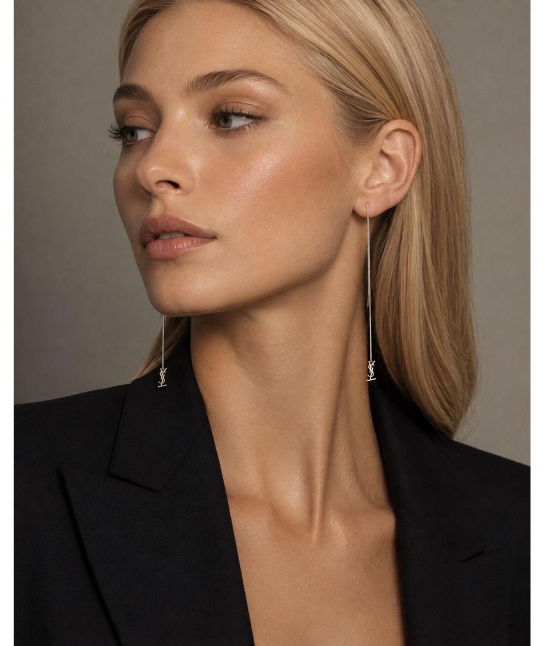 SAINT LAURENT Серебряные серьги, фото 4