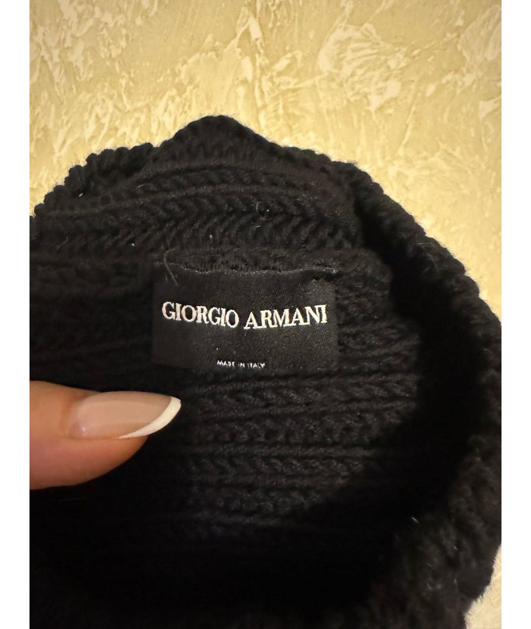 ARMANI COLLEZIONI Черная шерстяная шапка, фото 6
