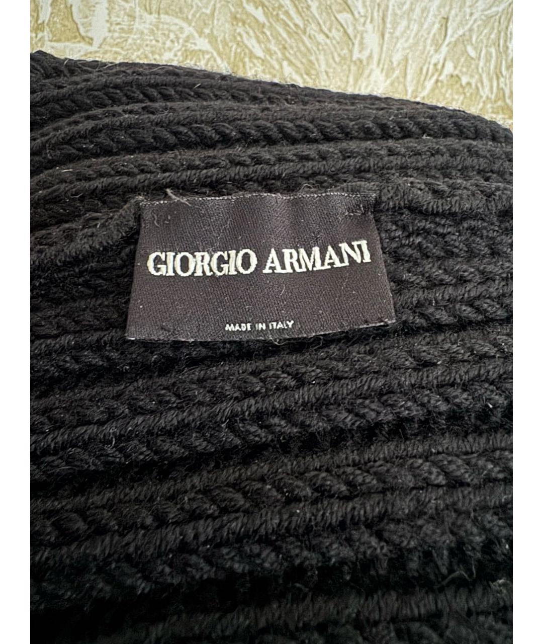 ARMANI COLLEZIONI Черная шерстяная шапка, фото 3