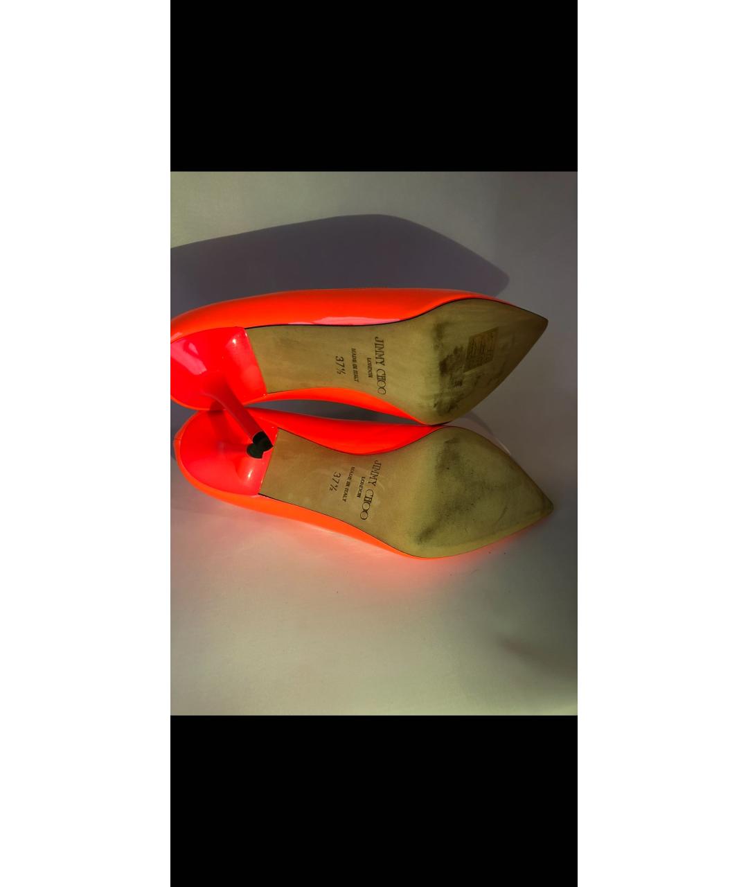 JIMMY CHOO Коралловые туфли из лакированной кожи, фото 3