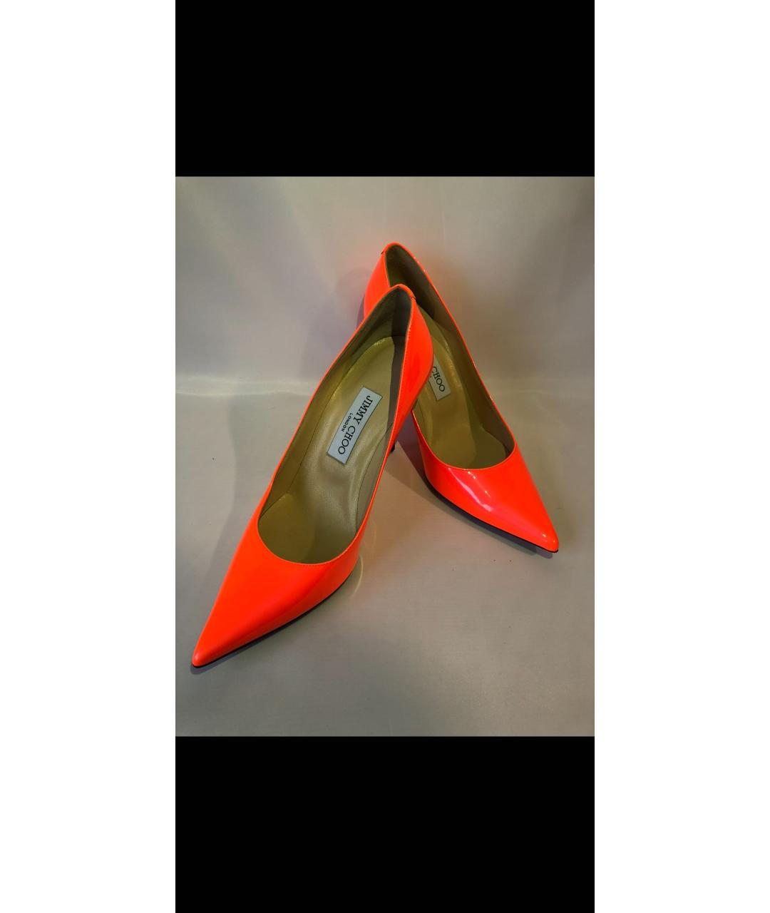 JIMMY CHOO Коралловые туфли из лакированной кожи, фото 2