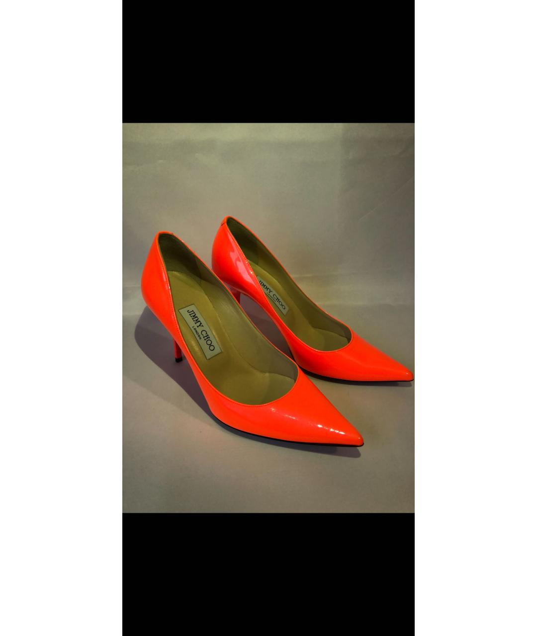 JIMMY CHOO Коралловые туфли из лакированной кожи, фото 4