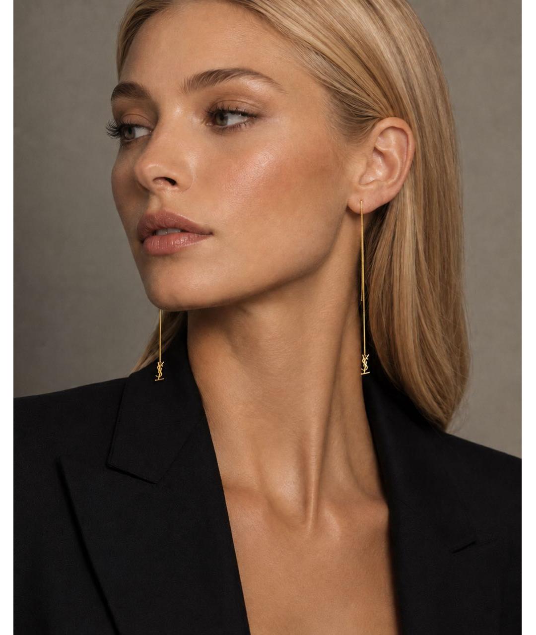SAINT LAURENT Золотые серьги, фото 3