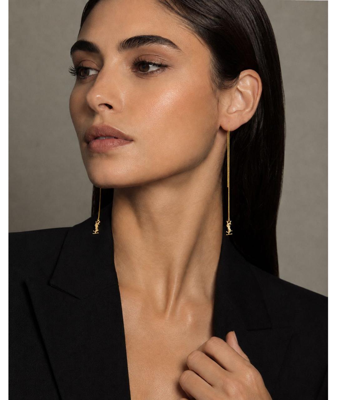SAINT LAURENT Золотые серьги, фото 7