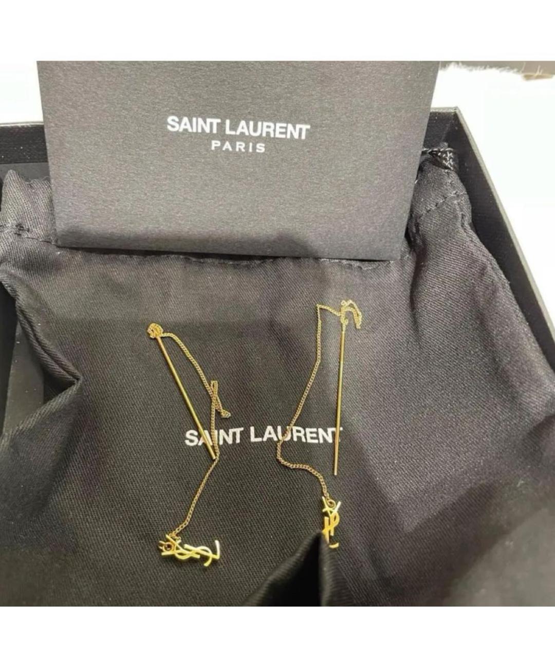 SAINT LAURENT Золотые серьги, фото 2