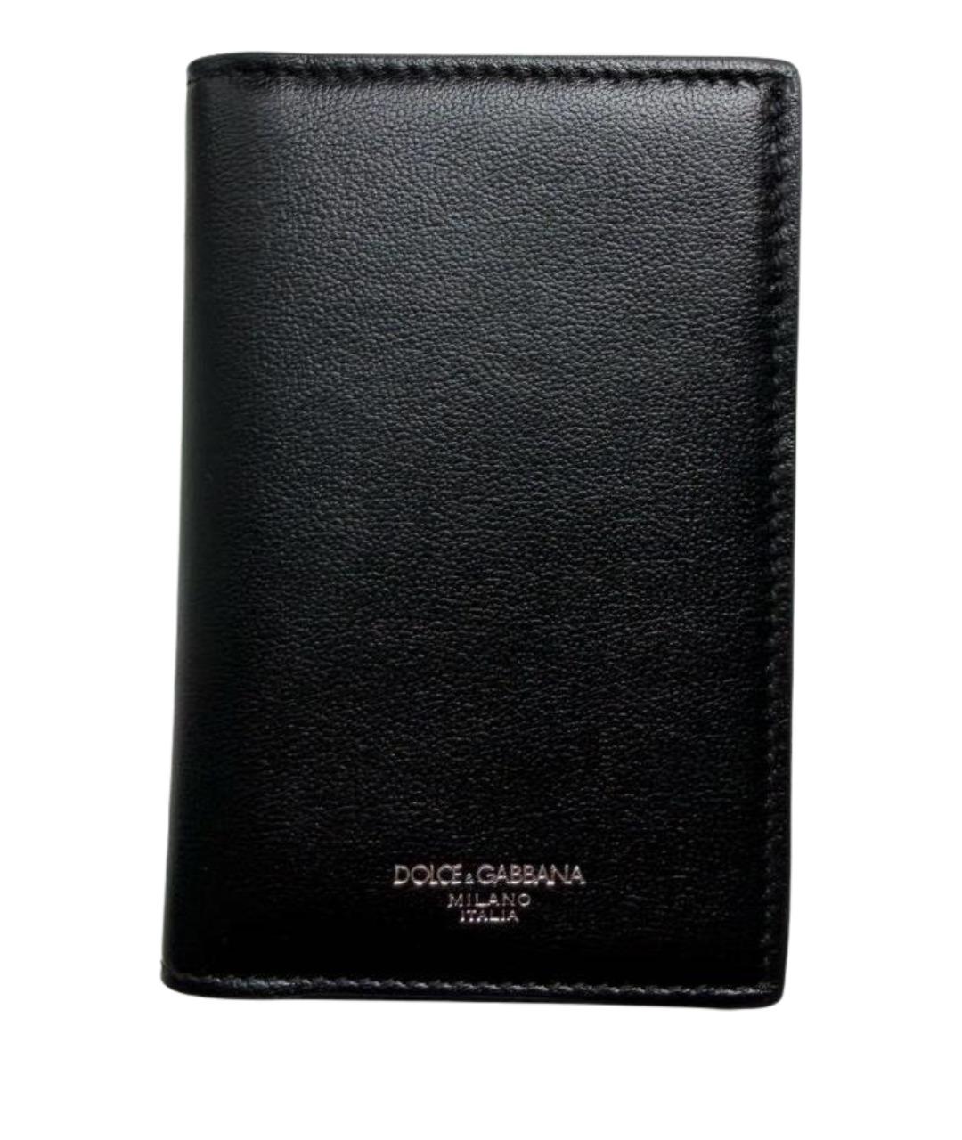 DOLCE&GABBANA Черный кожаный кошелек, фото 1