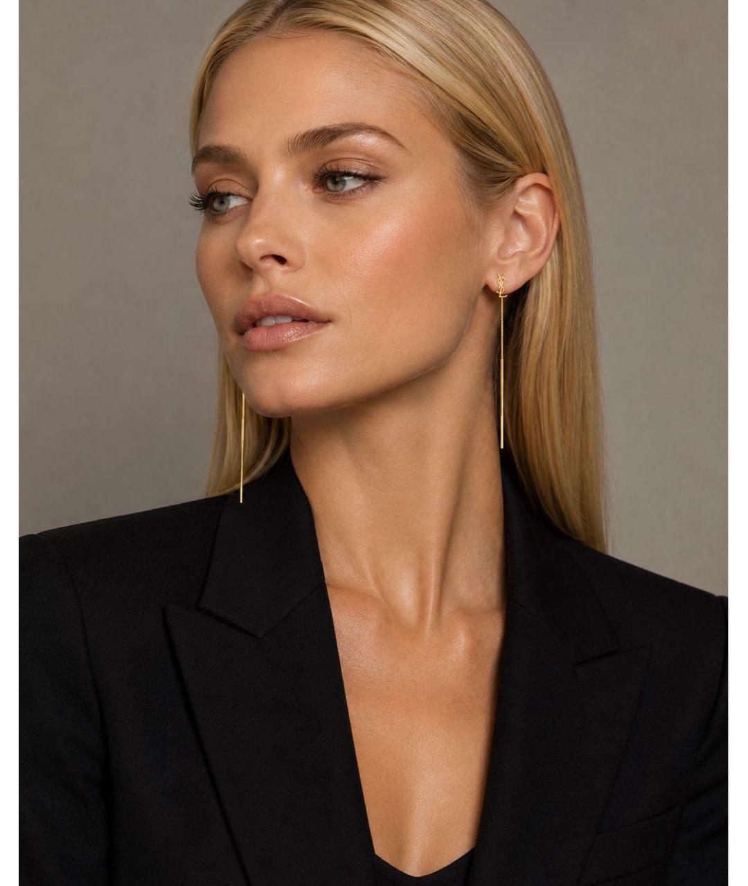 SAINT LAURENT Золотые серьги, фото 3