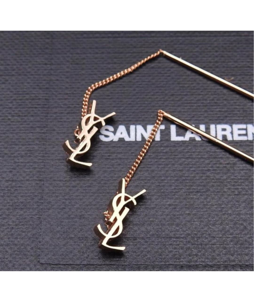 SAINT LAURENT Золотые серьги, фото 7