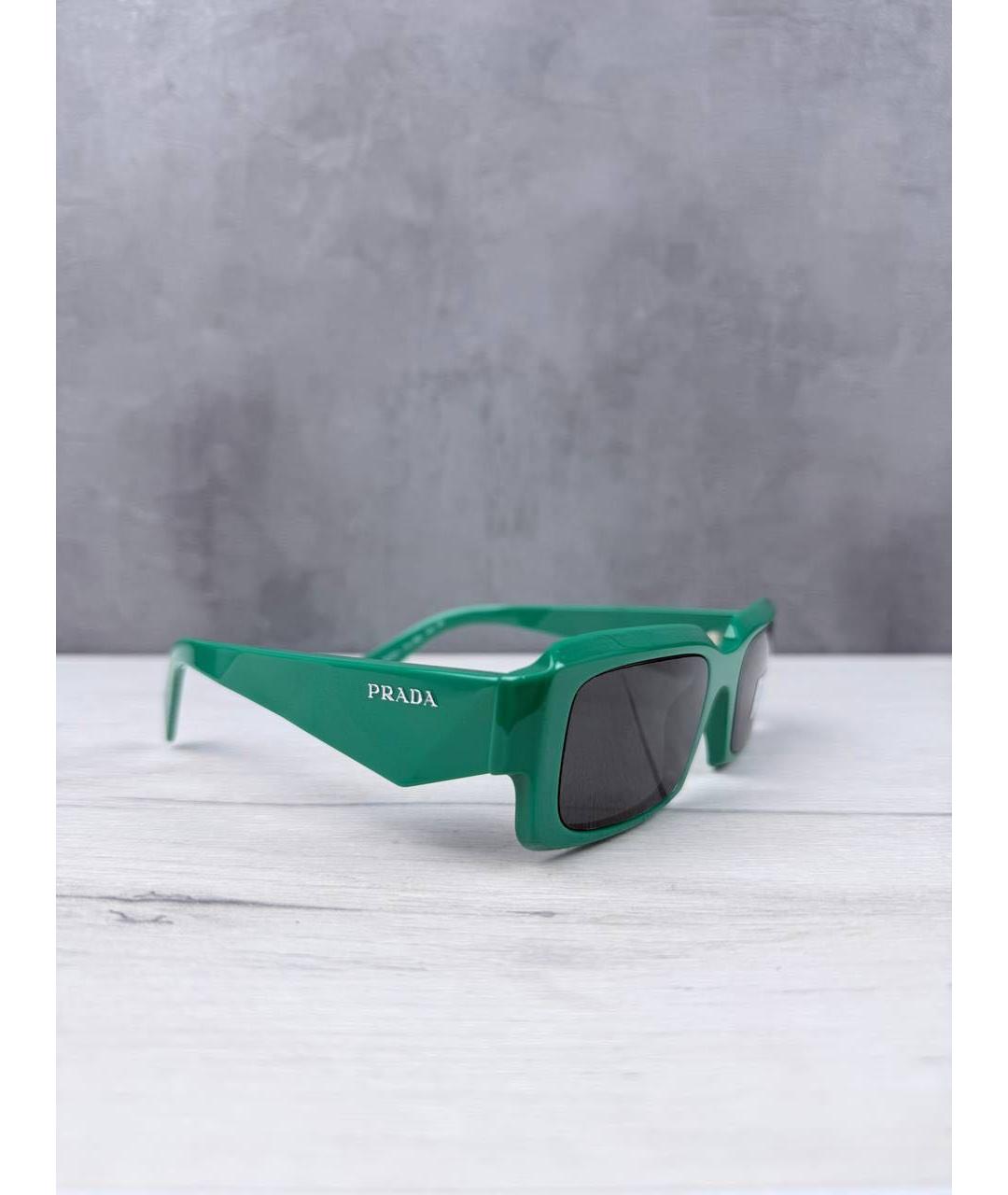 PRADA Зеленые пластиковые солнцезащитные очки, фото 3