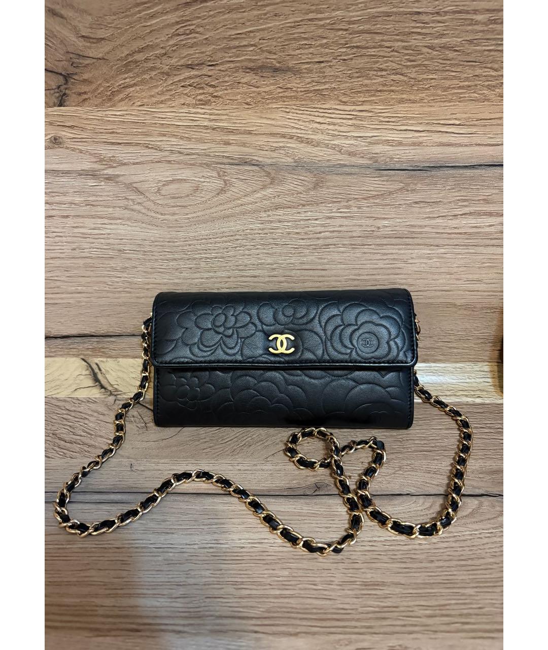 CHANEL Черный кожаный кошелек, фото 8