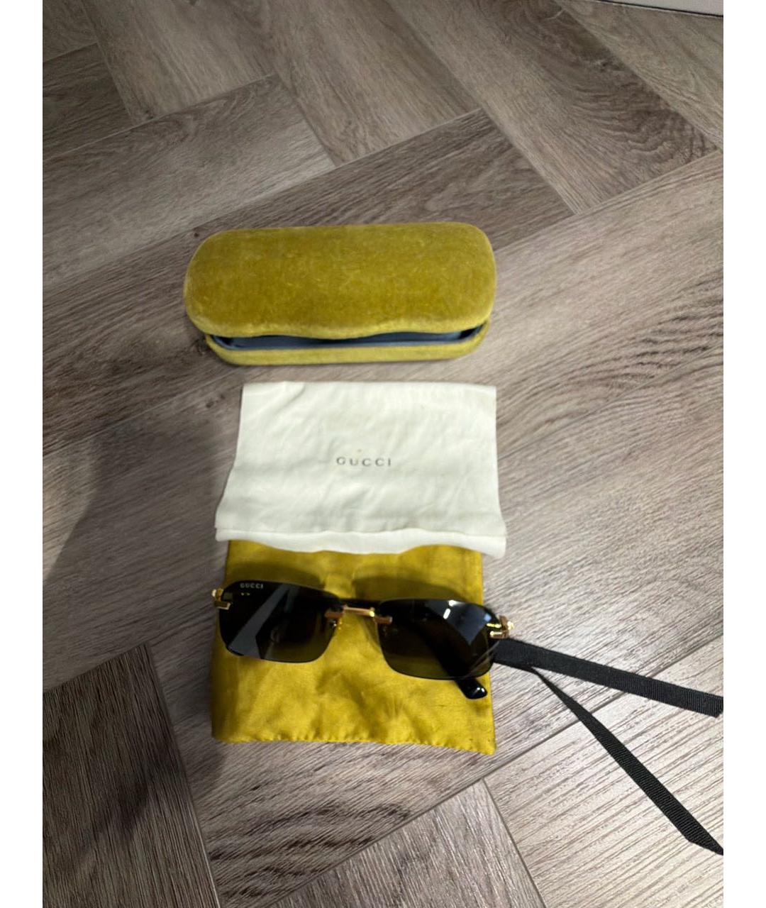 GUCCI Черные металлические солнцезащитные очки, фото 4