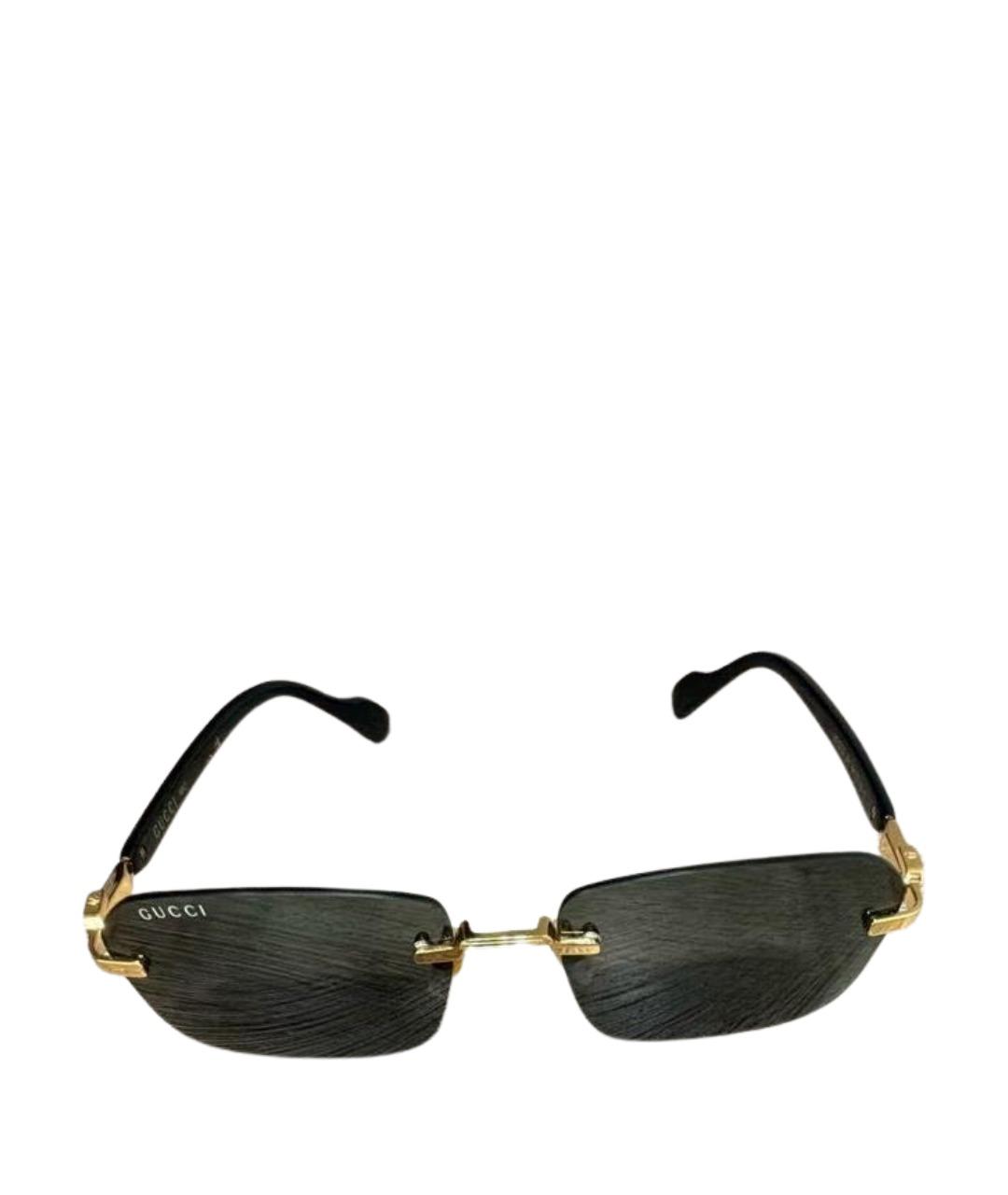 GUCCI Черные металлические солнцезащитные очки, фото 1
