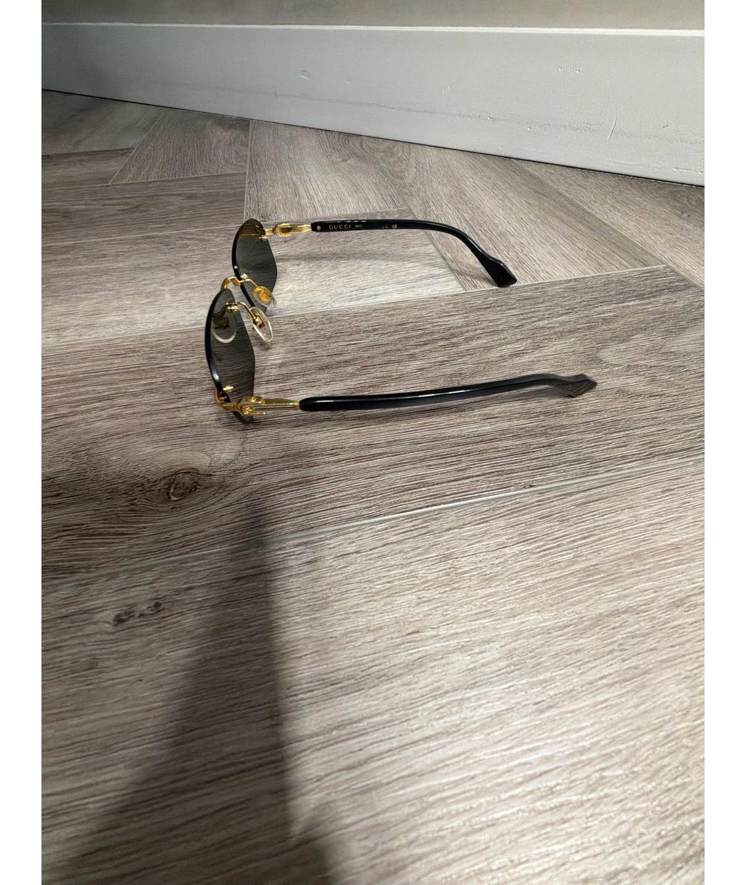 GUCCI Черные металлические солнцезащитные очки, фото 3