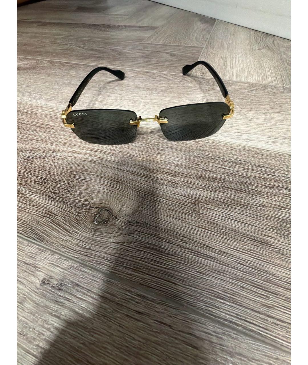 GUCCI Черные металлические солнцезащитные очки, фото 5