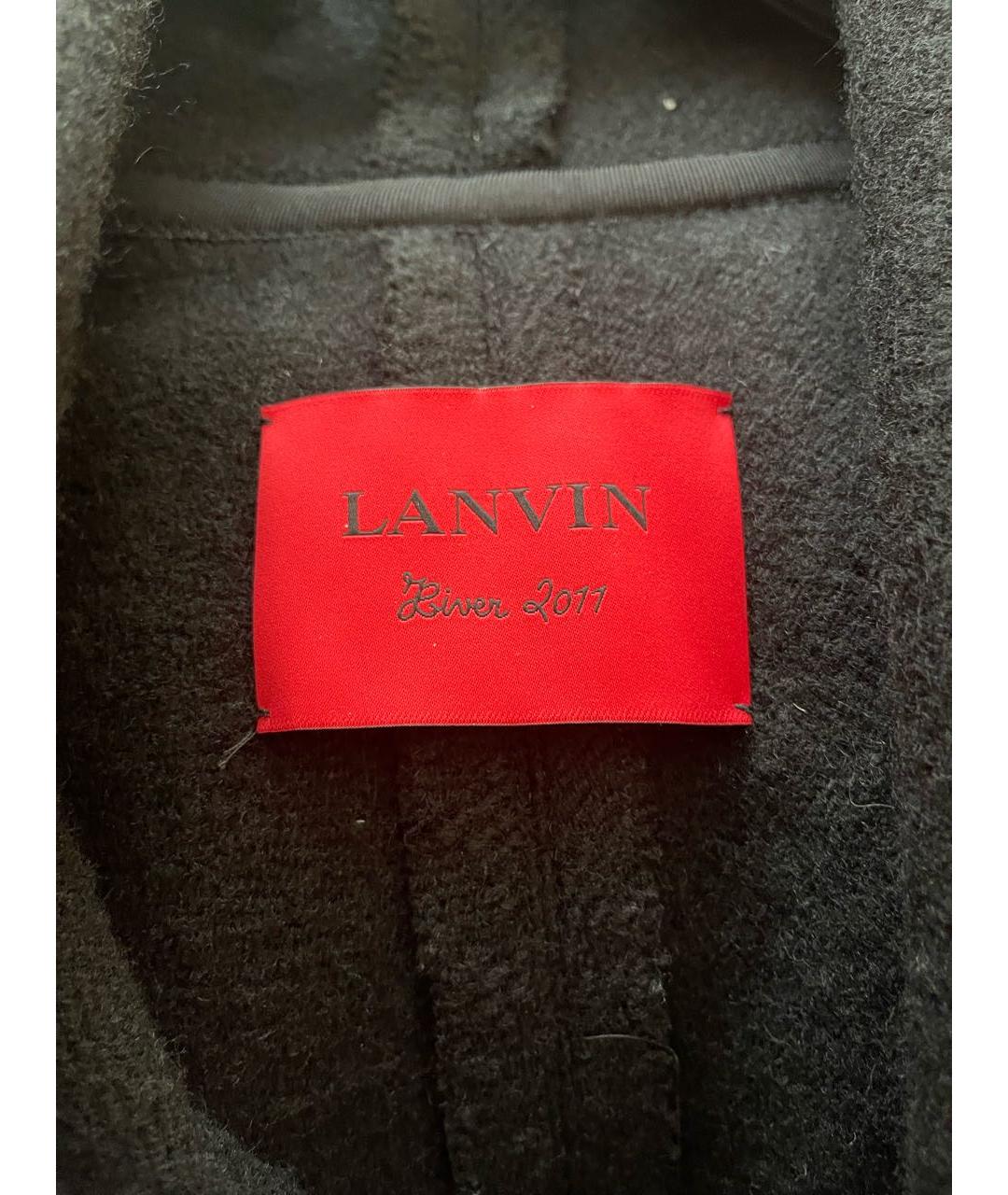 LANVIN Черное шерстяное пальто, фото 4