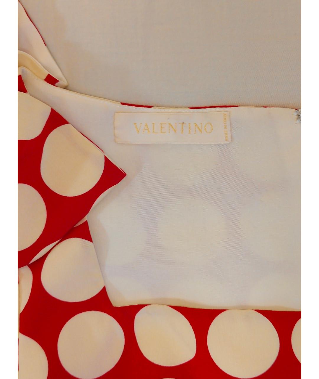 VALENTINO Красное шелковое повседневное платье, фото 4